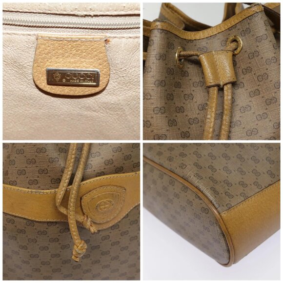 GUCCI Micro GG Supreme Shoulder Bag Beige Gold - Picture 12 of 15